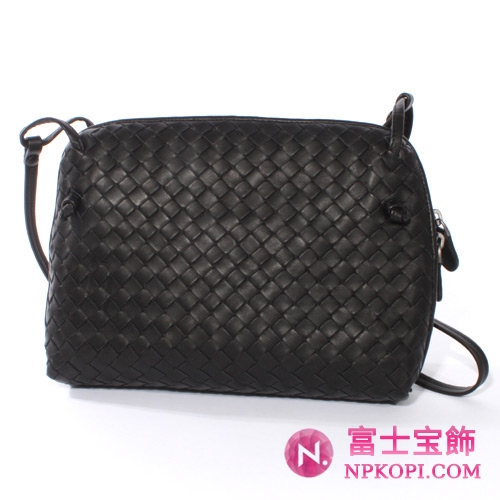 【2010年秋冬モデル】Bottega Veneta/ボッテガ・ヴェネタ  ラムスキン ショルダーバッグ ブラック 245354V00168175